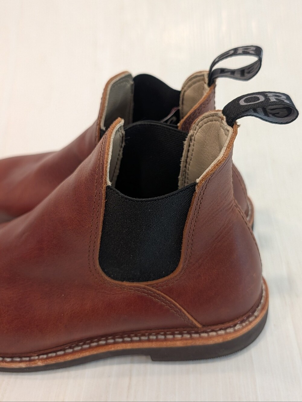 ORIGIN Statesman Brown Leather Chelsea Ankle Boots Vibram Sole Men's Size 8EE - Picture 10 of 11